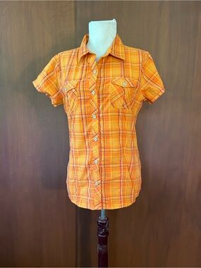 Marmot Orange Plaid Button-Down Shirt